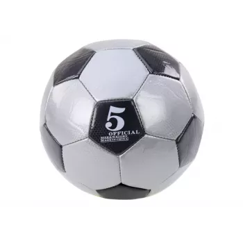 LEAN TOYS Classic 24 cm Futbola bumba, 5. izmērs, Pelēka