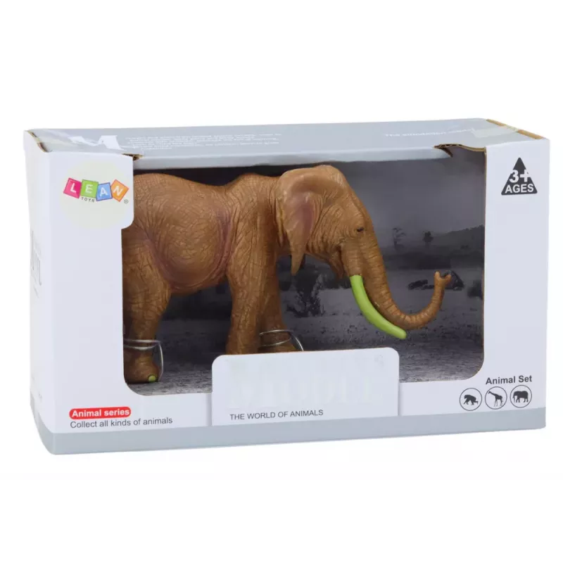 LEAN TOYS Kolekcionējama figūriņa Āfrikas zilonis Safari Brūns