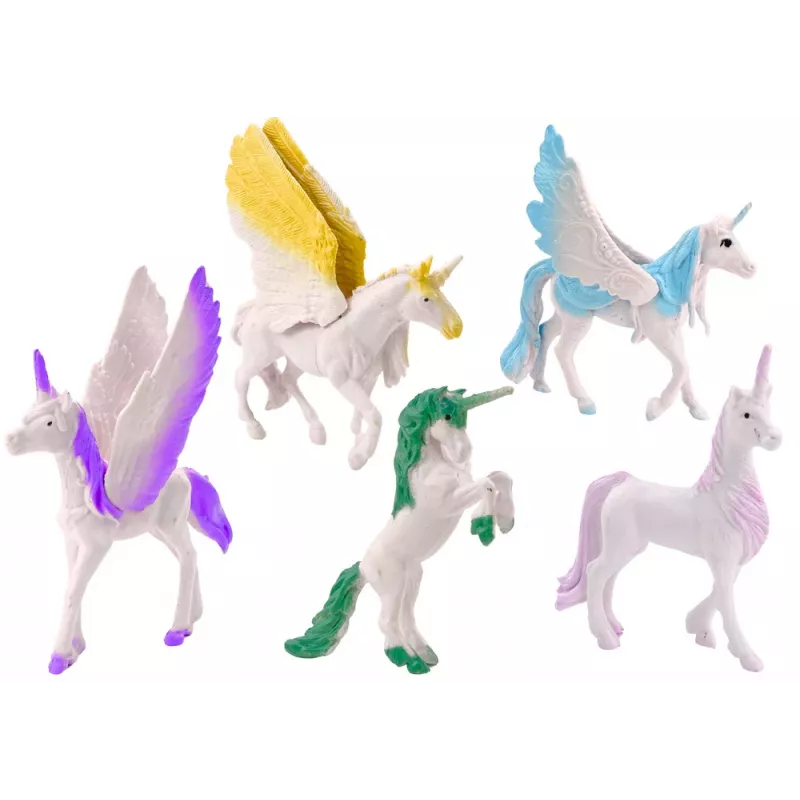 LEAN TOYS Vienradžu un Pegazu figūriņu komplekts White Magic 6 gab.