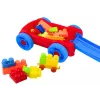 LEAN TOYS Klucīšu komplekts zilā un sarkanā ratiņos - 236 gabali