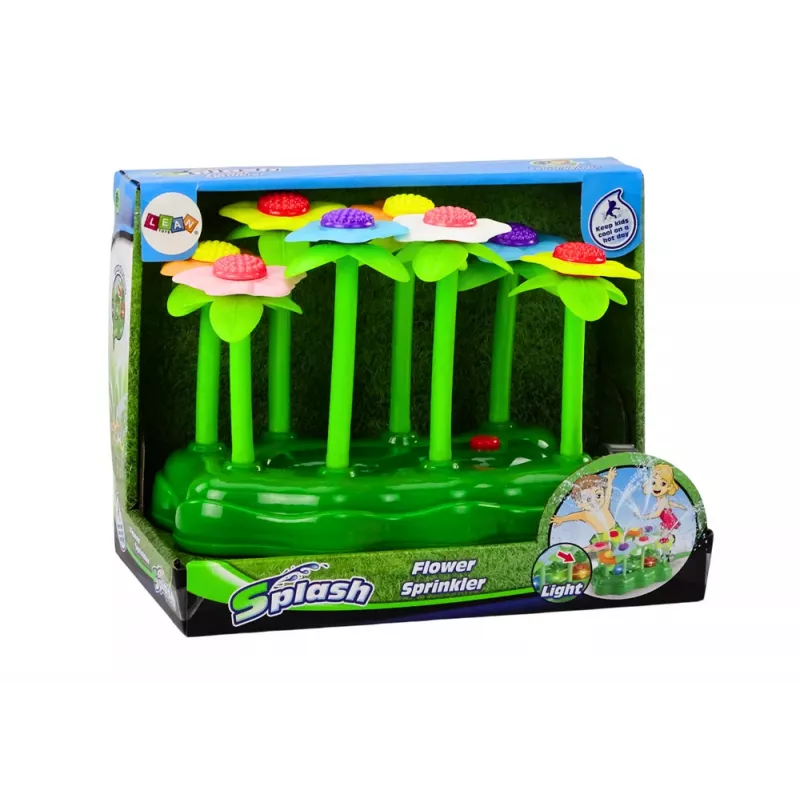 LEAN TOYS Dārza rotaļlieta Ūdens puķu smidzinātājs strūklaka bērniem ar fona apgaismojumu