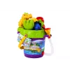 LEAN TOYS Smilšu spaiņu komplekts ar dušas lejkannu un dinozauru veidnēm