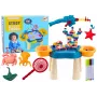 LEAN TOYS Daudzfunkcionālais galds 4in1 Klucīši Makšķerēšana Zīmēšana Zils