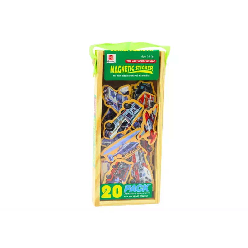 LEAN TOYS Koka magnētu komplekts Transportlīdzekļi Kuģi Lidmašīnas 20 gab.