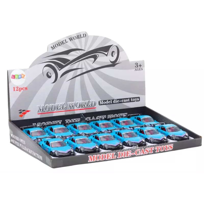 LEAN TOYS Car Sports Car 1:32 Friction Drive Metal Turquoise