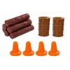 LEAN TOYS Koka Kravas Auto Zils Piekabe 1:24 Koka Baļķi Skaņas Gaismas