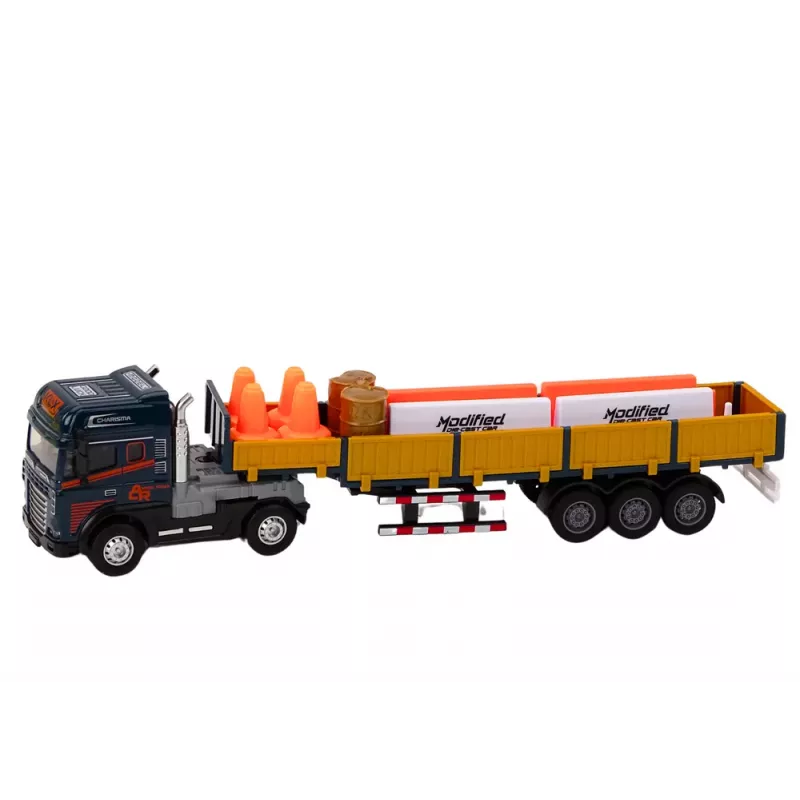 LEAN TOYS Kravas auto ar piekabi Zils 1:24 TIR Auto Kravas auto Piederumi Skaņas