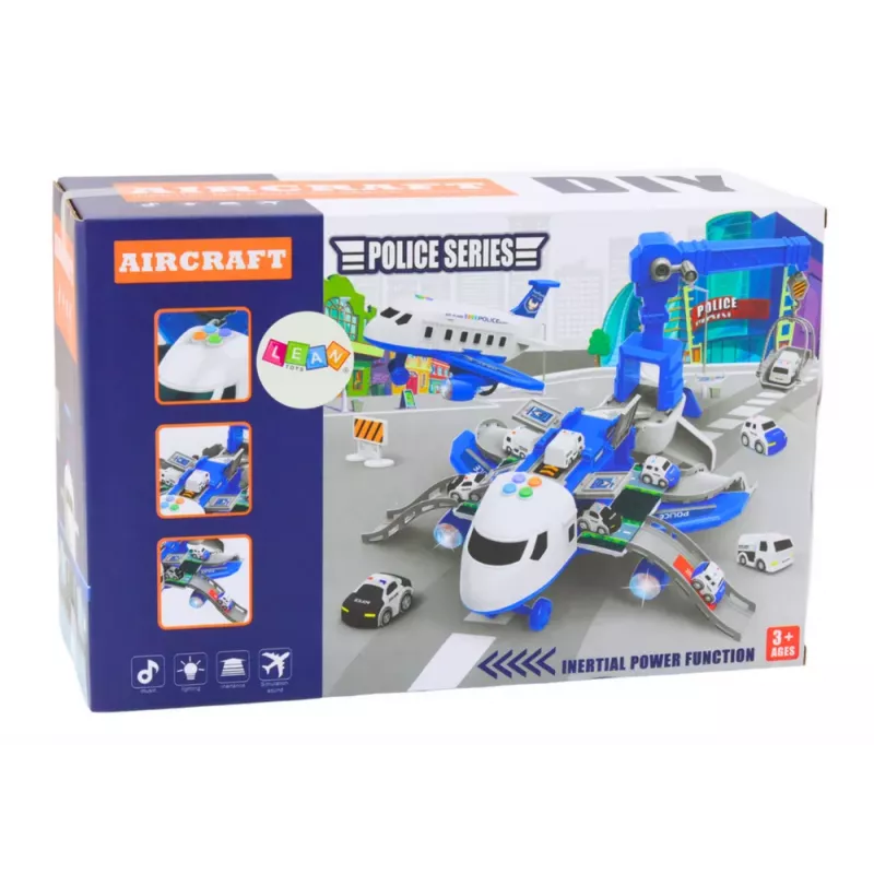 LEAN TOYS Interaktīvā lidmašīna, ko izjaukt, policijas iecirknis 2in1 DIY