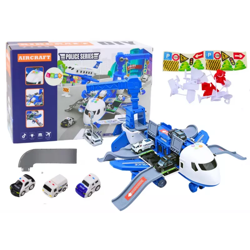LEAN TOYS Interaktīvā lidmašīna, ko izjaukt, policijas iecirknis 2in1 DIY