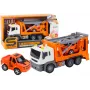 LEAN TOYS Daudzfunkcionāls evakuators ar gaismām un skaņām 1:16 Oranžs auto