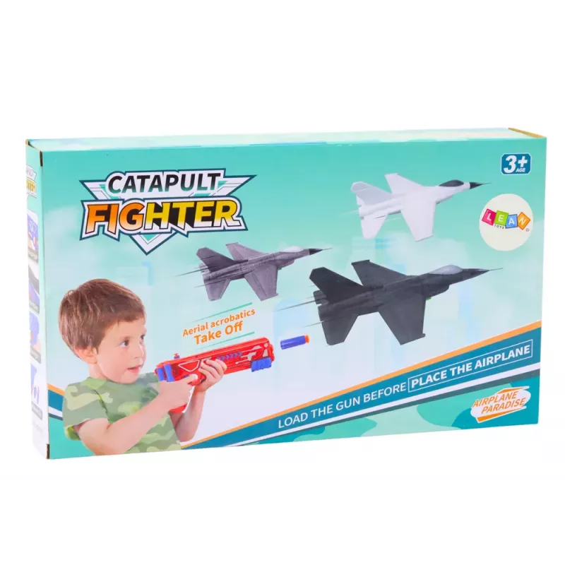 LEAN TOYS 2in1 Dart Gun Airplane Launcher Blue