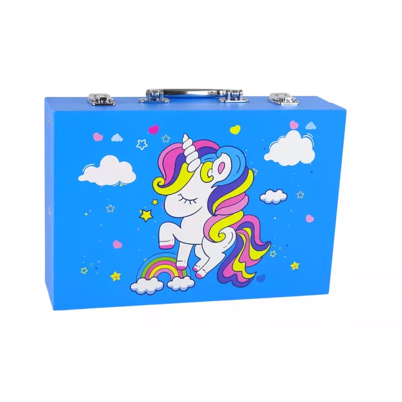 LEAN TOYS Lielais mākslas komplekts koferī 145 gabali Vienradzis