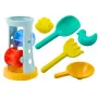 LEAN TOYS Smilšu rotaļlietu komplekts ar dzirnaviņām, grābekli, lāpstiņu un veidnēm