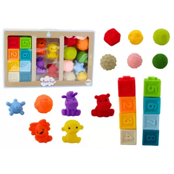 LEAN TOYS Mīksti izglītojoši vannas bloki 20 gab. Dzīvnieku formas