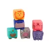 LEAN TOYS Mīksti izglītojoši klucīši Dzīvnieki Cipari Burti Krāsaini 12 gab.