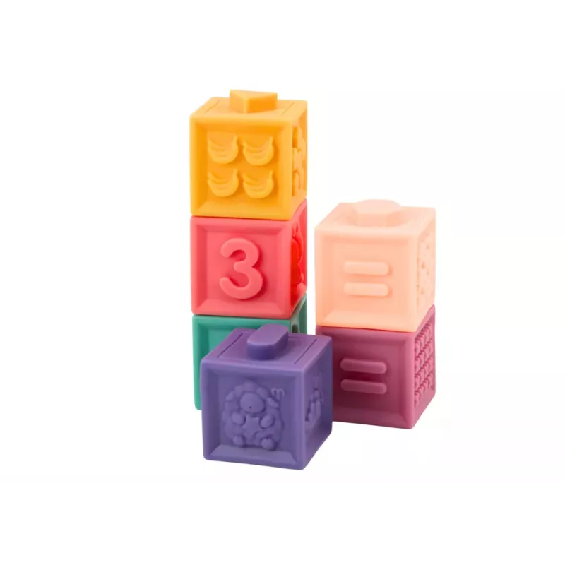 LEAN TOYS Mīksti izglītojoši klucīši Dzīvnieki Cipari Burti Krāsaini 12 gab.
