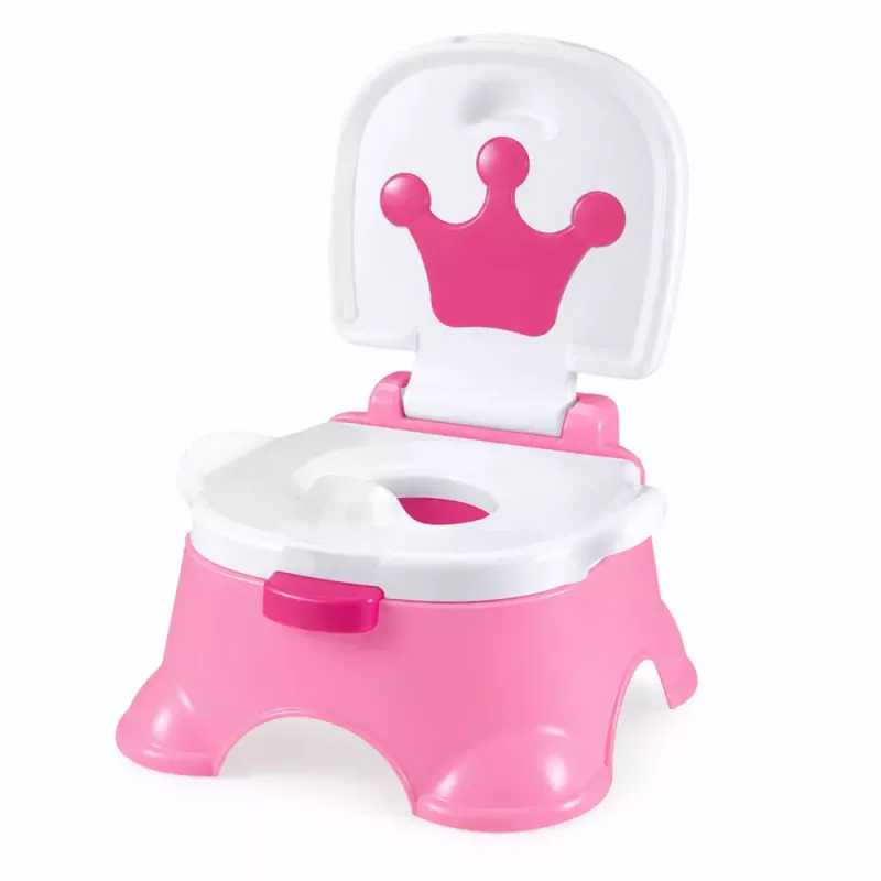 LEAN TOYS Interaktīvs rozā podiņš ar kroņa mūzikas tualeti mazuļiem 5-in-1