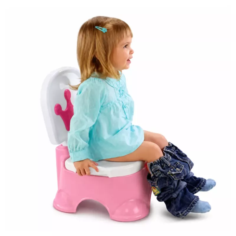 LEAN TOYS Interaktīvs rozā podiņš ar kroņa mūzikas tualeti mazuļiem 5-in-1