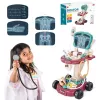 LEAN TOYS Medicīnas komplekts uz ratiņiem, Mazā ārsta galds, EKG instrumenti