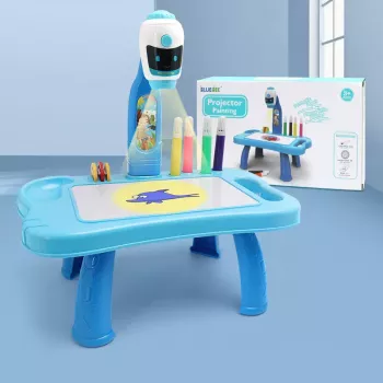LEAN TOYS Mini Projector Robot Table 2in1 Accessories Blue