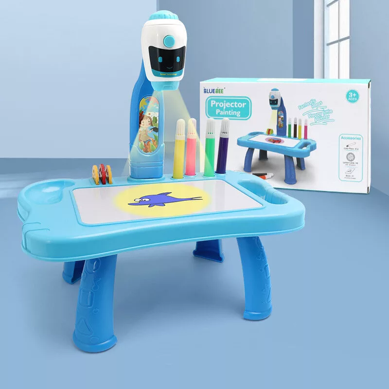 LEAN TOYS Mini Projector Robot Table 2in1 Accessories Blue