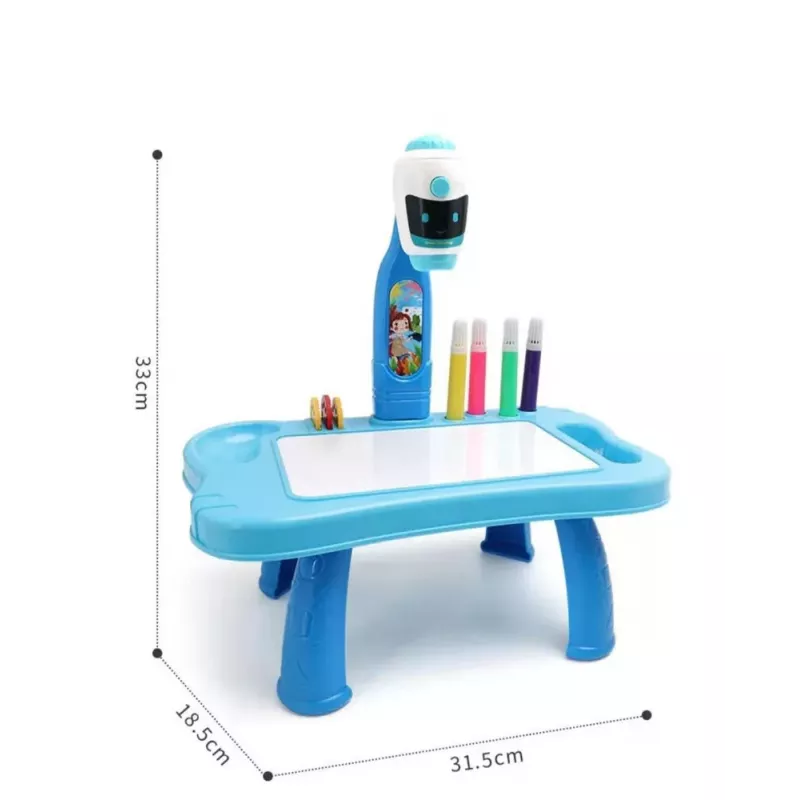 LEAN TOYS Mini Projector Robot Table 2in1 Accessories Blue