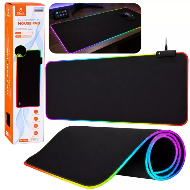 LEAN Tastatūras un peles paliktnis ar LED apgaismojumu 30x80cm