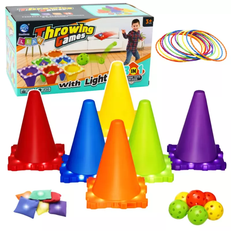 LEAN TOYS Sporta prasmju spēļu komplekts Metiens mērķī 3in1