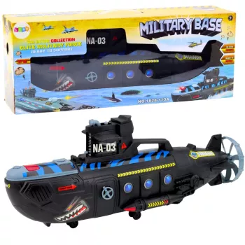 LEAN TOYS Militārā zemūdene Melna Gaismas Skaņas
