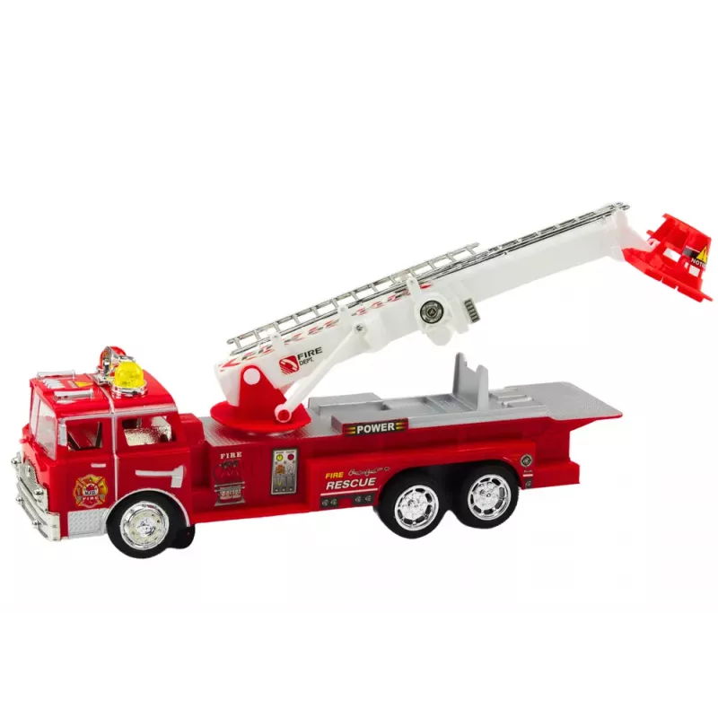 LEAN TOYS Fire Truck Red With Boom Lights Sounds