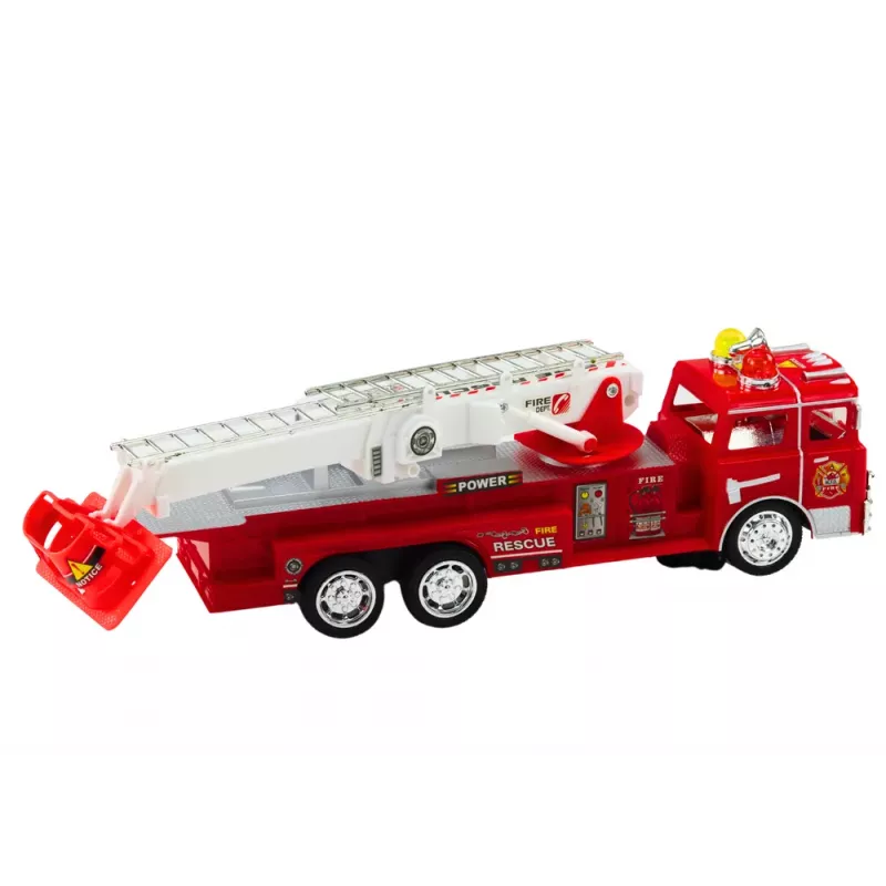 LEAN TOYS Fire Truck Red With Boom Lights Sounds