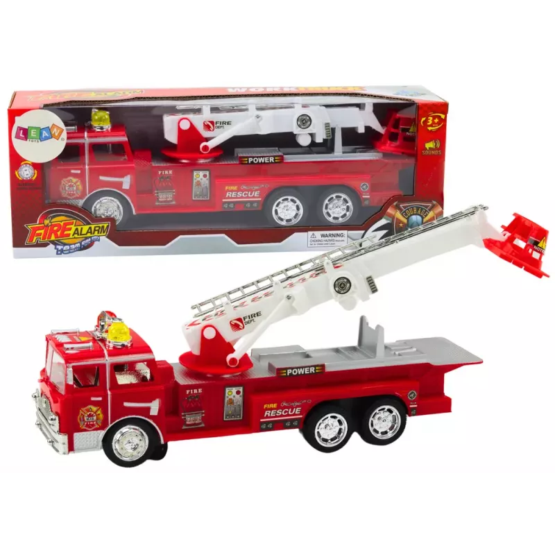 LEAN TOYS Fire Truck Red With Boom Lights Sounds