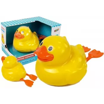 LEAN TOYS Dzeltenā pīle uz baterijām 18 cm vannai