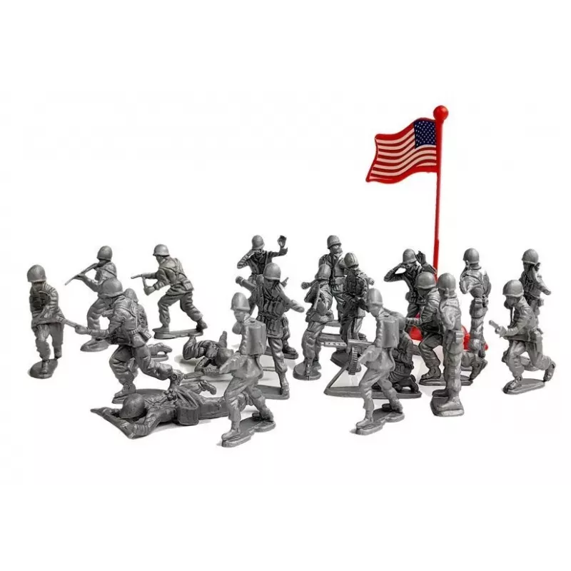 LEAN TOYS Lielais militārais komplekts 100 gab. karavīri un karogi