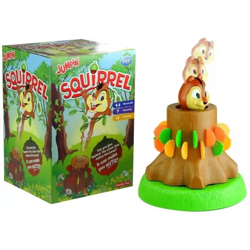 LEAN TOYS Jumpin' Squirrel Ģimenes spēle Pop-out Squirrel