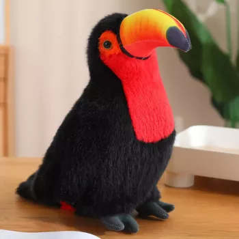 LEAN TOYS Plush Toucan Bird Plush Toy Mascot Cuddly Toy Red 30cm
