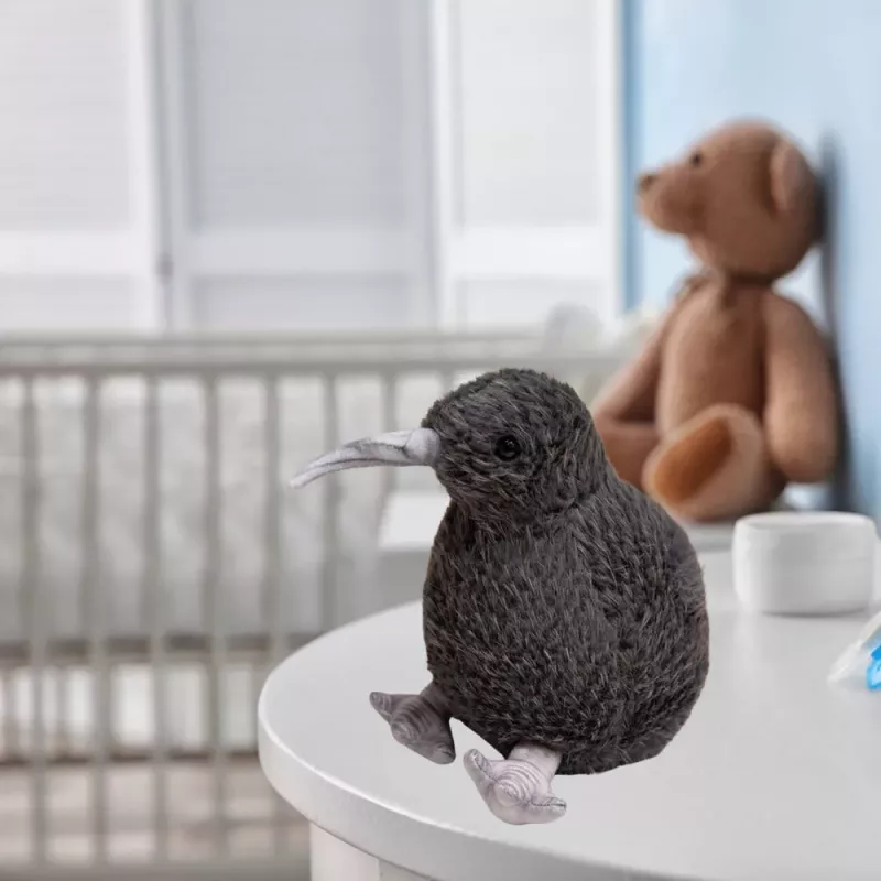 LEAN TOYS Plush Kiwi Bird Soft Toy Mascot Cuddly Toy Black 17cm