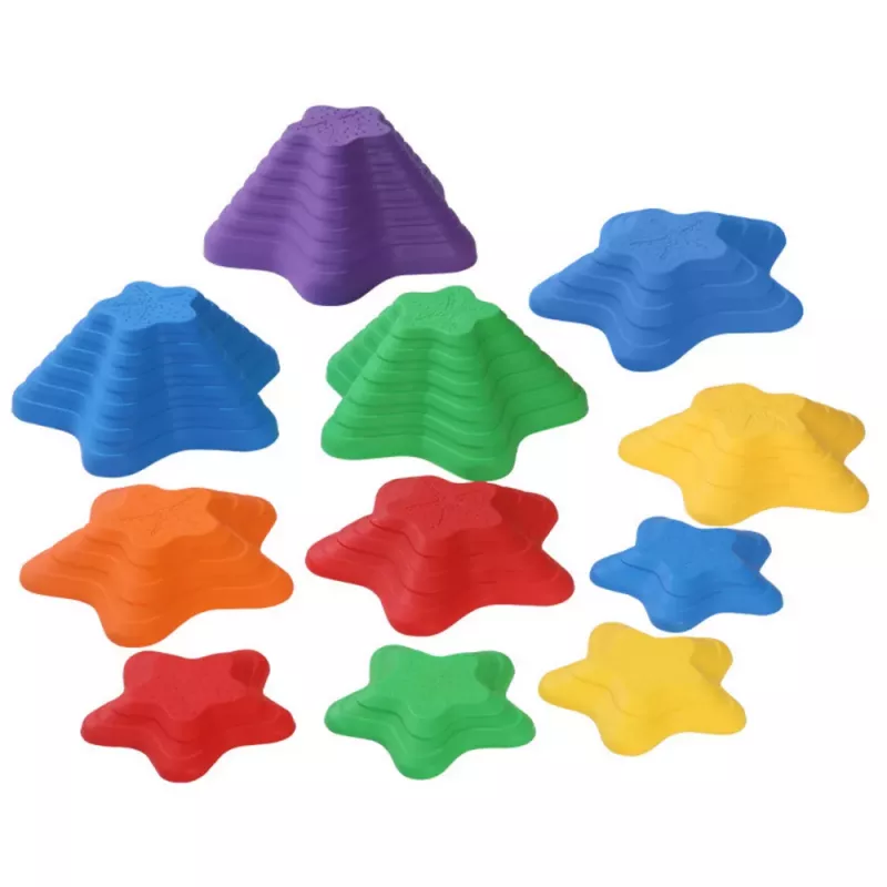 LEAN TOYS Sensory Path Stones 6 Krāsaini Akmeņi 3 Izmēri