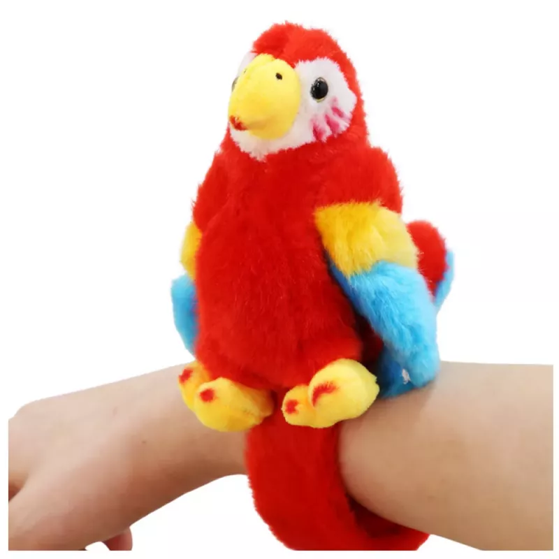 LEAN TOYS Plush Mascot Parrot Wristband Bracelet Hand Red