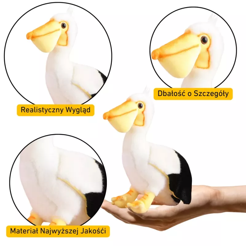 LEAN TOYS Pluša pelikāna putns Pluša rotaļlieta Mascot Cuddly Toy 24cm