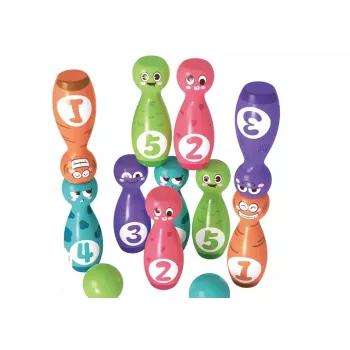 LEAN TOYS Boulinga komplekts Smiley Balls Krāsains 10gab