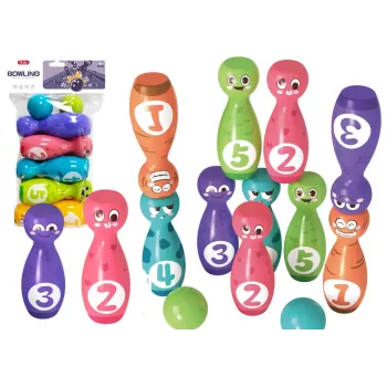 LEAN TOYS Boulinga komplekts Smiley Balls Krāsains 10gab