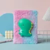 LEAN Plush Notebook Lined With Green Dinosaur 3D Colorful
