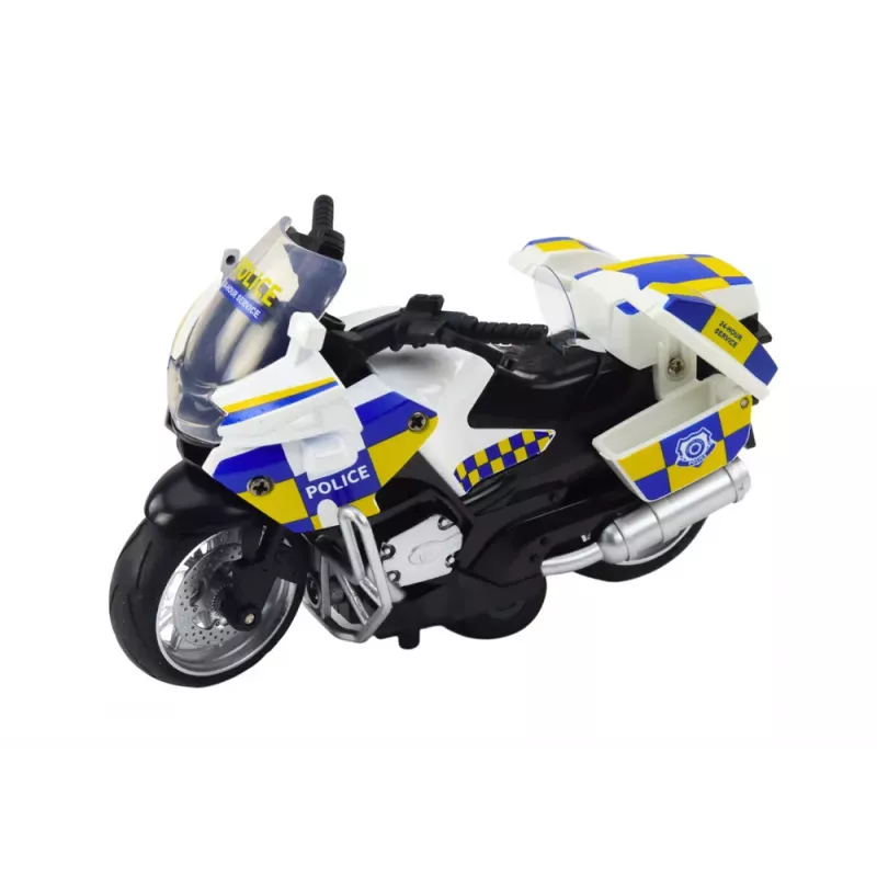 LEAN TOYS Policijas motocikls ar berzes piedziņu, bateriju darbināmām gaismām un skaņu