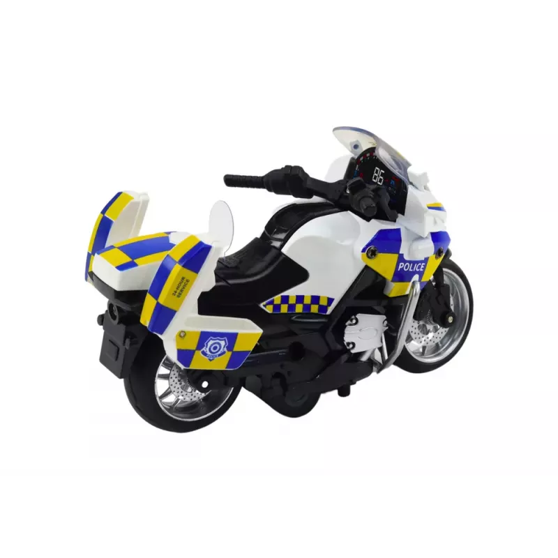 LEAN TOYS Policijas motocikls ar berzes piedziņu, bateriju darbināmām gaismām un skaņu