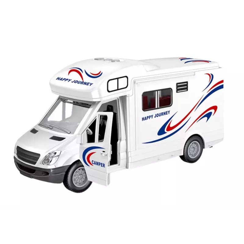 LEAN TOYS Auto Kempings Balts Gaismas Skaņas Atveramas Durvis