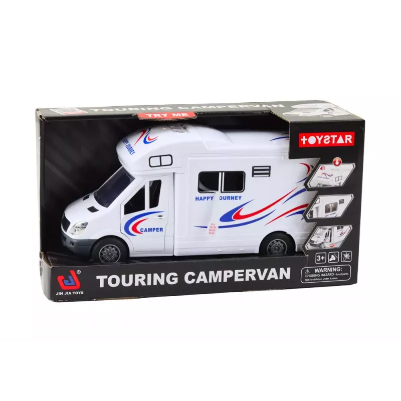 LEAN TOYS Auto Kempings Balts Gaismas Skaņas Atveramas Durvis