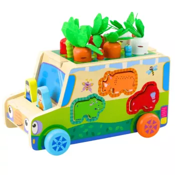 LEAN TOYS Izglītojoša koka automašīnas formu šķirotāja labirinta puzle