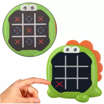 LEAN TOYS Electronic Game 3in1 Tic Tac Toe Memory Green Dinosaur