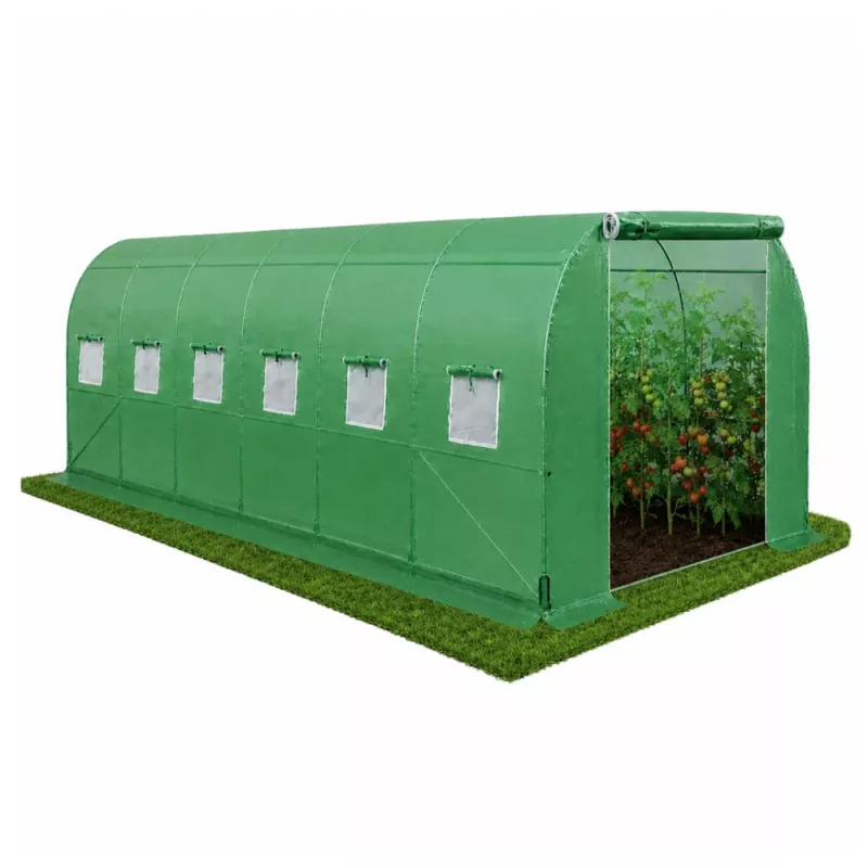 LEAN Siltumnīca dārzeņiem, Zaļi UV logi, 6x3x2m, 18m²
